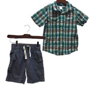 Gymboree & carters boys set size 6 GUC green and blue colors
